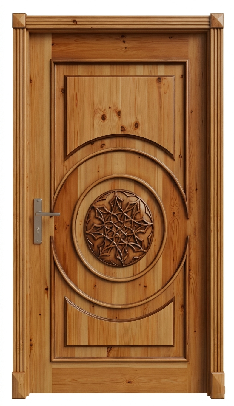 Luxury Swedish Door with Carved Circular Panel