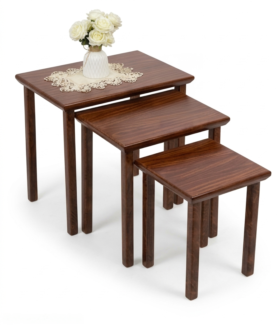 Wooden Nesting Tables Set (3 pcs, Swedish style)